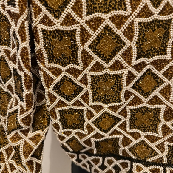 Black and Gold Animal Print Blazer & Suit Jacket - Picture 5 of 9